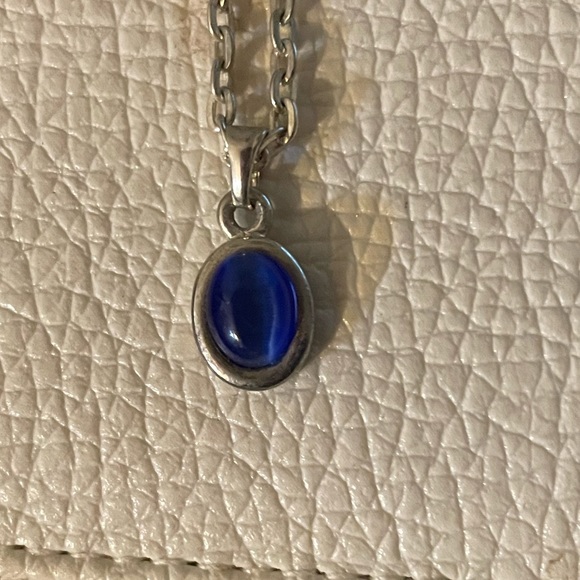 Blue Tiger Eye silver pendant - Picture 3 of 4